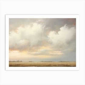 Warm Cloudy Sky Painting Art Print