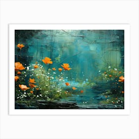 Poppies In The Forest Art Print