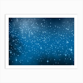 Blue Sky Blue Shining Star Background Art Print