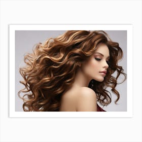 Beautiful Woman With Curly Hair Art Print