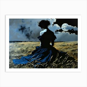 Moonlight In The Field Art Print