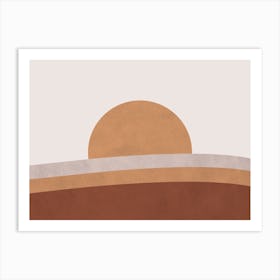 Retro Abstract Sunset Art Print