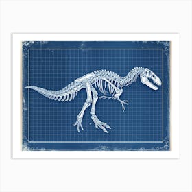 Microraptor Skeleton Hand Drawn Blueprint 2 Art Print