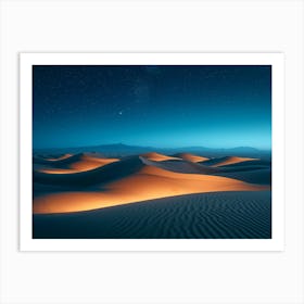 Sand Dunes At Night 1 Art Print