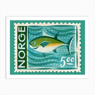 Norway Postage Stamp Art Print