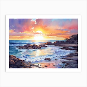 Sunset At The Beach 4 Art Print