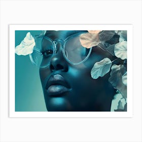 Portrait Of A Woman With Glasses Art Print