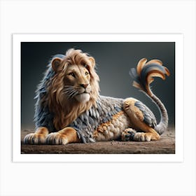 Feathered Leo Fantasy Art Print