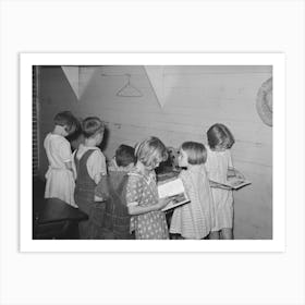 Children Choosing Books From The Small School Library Near La Forge, Missouri, Southeast Missouri Farms School By Art Print