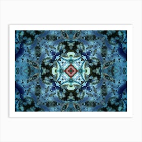 Blue Abstract Pattern From Spots 5 Art Print