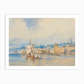 Fishing Boats On The Sea Of Marmara, Istanbul, Amadeo Preziosi Art Print
