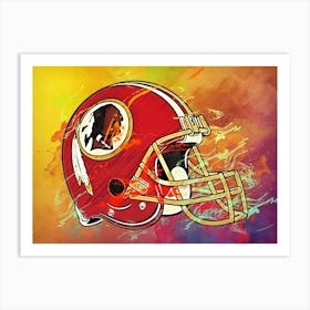 Washington Redskins Helmet Abstract Art Print