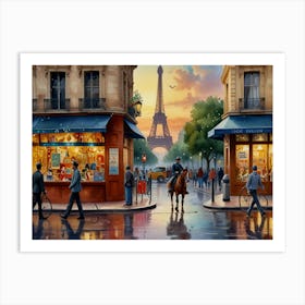 Paris At Dusk Art Print