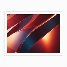 Smooth, Undulating Waves In Metallic Red And Blue Hues, Creating A Sense Of Fluidity And Depth Art Print