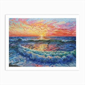 Sunset At The Beach 27 Art Print