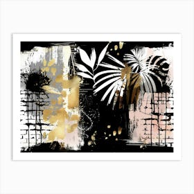 Gold And Black Abstract Painting 58 Art Print