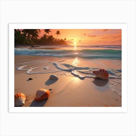 Seashells On The Beach Art Print