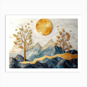 Mountains And Trees Art Print