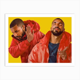 Drake Meme Double Drakeposting Art Art Print