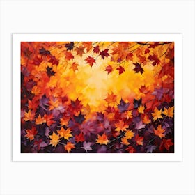 An Abstract Design Of Autumndisplaying A Group Of Maple Leaves With A Brilliant Interplay Of Leaf T (3) 2 Art Print