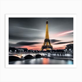 Eiffel Tower At Dusk 4 Art Print