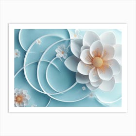 3d Flower with Circles 3 Art Print