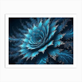 Abstract Image Of A Stylized Flower With Intricate, Swirling Petals Art Print