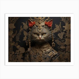 Chinese Cat Art Print