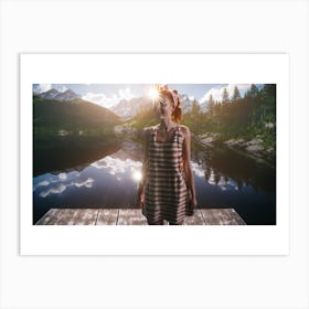 Girl On A Dock Art Print