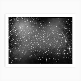 Silver Shining Star Background Art Print