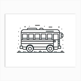 School Bus Line Icon 2 Art Print