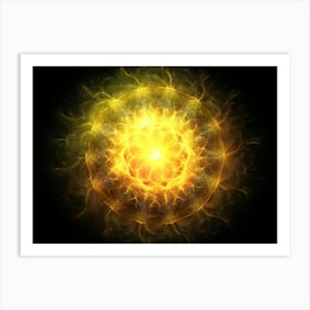 Glowing Yellow Orb With Cosmic Energy 1 Art Print