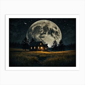 Full Moon At Night Art Print