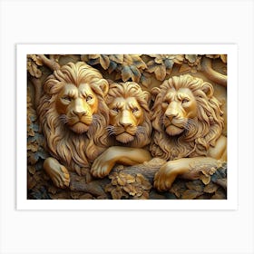 Three Lions 3 Art Print