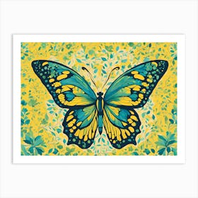 Butterfly & Yellow VECTOR Art Print