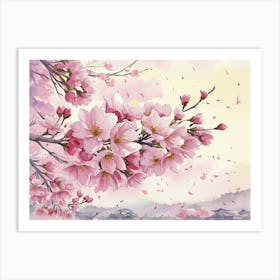 Japanese cherry blossoms Art Print