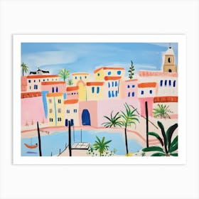 Ancona Italy Cute Watercolour Illustration 4 Art Print