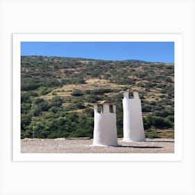 Two White Pillars Art Print