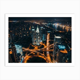 Cityscape At Night Art Print