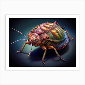 Close Up Of A Brown And Green Bug Art Print