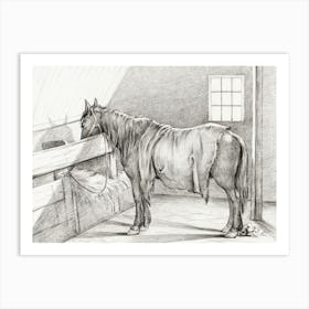 Standing Horse In A Stable, Jean Bernard Art Print