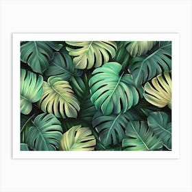 Tropical Leaves Seamless Pattern 2 Art Print