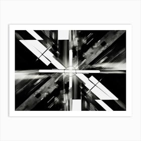 Intersection Abstract Black And White 2 Art Print