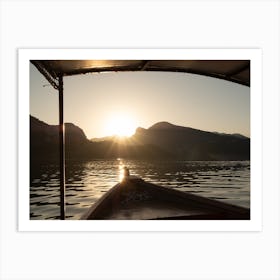 Sunset On The Lake During A Boat Trip Art Print
