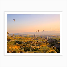 Hot Air Balloons Over The Valley Art Print
