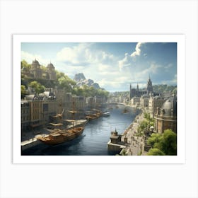 City In A River Art Print