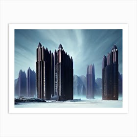 City In The Snow Art Print