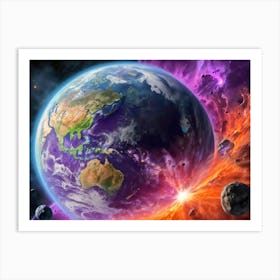 Earth In Space 2 Art Print