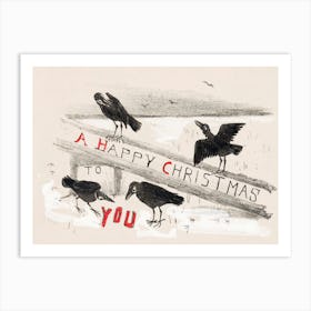 Christmas Card With Four Crows (1878–1917), Theo Van Hoytema Art Print
