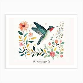 Little Floral Hummingbird 4 Poster Art Print